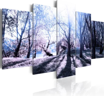 Produktbild von Leinwandbilder 200x100 cm Vlies Leinwandbild 5 tlg Kunstdruck modern Wandbilder XXL Wanddekoration Design Wand Bild - Natur Bäume Wald Park c-B-0030-b-p