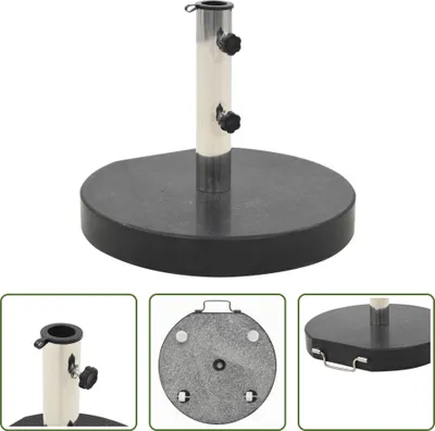 Immagine prodotto di The Living Store Supporto per ombrellone Granito 28,5 kg Rotondo Nero