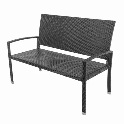 Produktbild von Gartenbank PX-GB-2 Practixx - 2-Sitzer Bank | Rattan Optik | 122cm Länge | 87cm Höhe | 250kg belastbar | robust