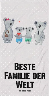 Produktbild von Mr. & Mrs. Panda Handtuch Koala Familie zwei - Grau Pastell - Geschenk, Koalabär, Strandlaken, Badelaken, Muttertag, Badehandtuch, Zusammen, Strandtuch, Duschtuch