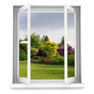Produktbild von BigDean 2 Stück Fliegengitter Fenster für Fenster bis 130x150cm effektiver Insektenschutz ohne Bohren & einfach zuschneidbar