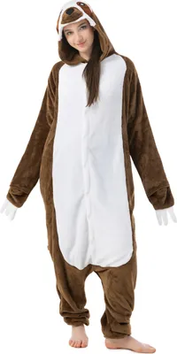 Produktbild von Katara 1744 -  Faultier Braun M (155-165cm), Jumpsuit, Onesie, Karneval, Overall, Party, Karnevals-Kostüm, Verkleidung zum Fasching, Schlafanzug, Hausanzug, Jogginganzug, Cosplay, Tierkostüm für Erwachsene