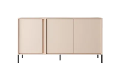 Produktbild von Beige Kommode DAST 153,1 cm – Modernes Sideboard mit Push-to-Open & Metallfüßen