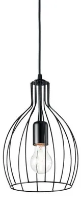 Image de Suspension Industrial-Minimal Ampolla-2 Métal Noir 1 Lumière E27