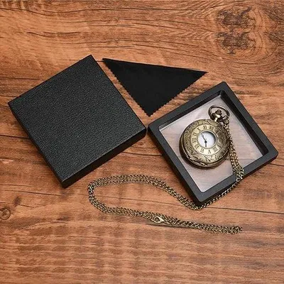 Immagine prodotto di Orologi da uomo e da donna, vintage, retrò, al quarzo, con catena, in diverse misure, regalo per papà, nonno, compleanno, anniversario di matrimonio