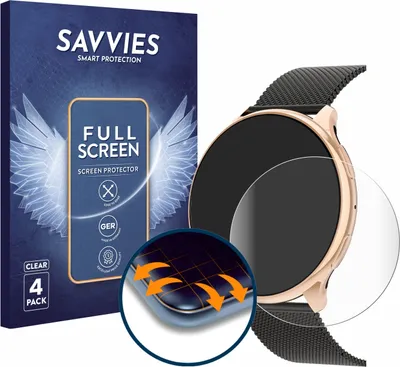 Produktbild von 4x Savvies Fullscreen Schutzfolie für RifePhi SmartWatch 1.39" Displayschutz Folie Fullcover Klar Transparent