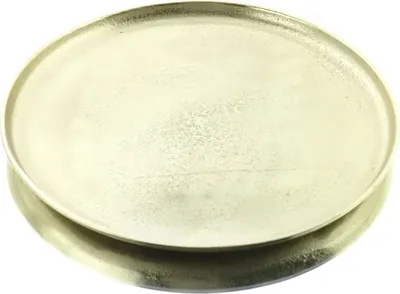 Produktbild von Weihnachtlicher Dekoteller Goldfarben Ø 20,25 cm - Aluminium