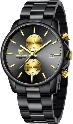 Produktbild von Elegante Herrenuhr aus Edelstahl mit versilbertem Design, wasserdichter Chronographen-Quarzuhr, stilvoll und langlebig, ideal für Alltag und besondere