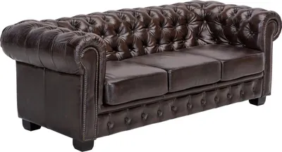 Produktbild von Sofa Chesterfield 3-Sitzer Echtleder braun