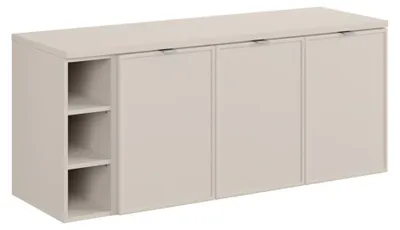 Immagine prodotto di Set da bagno BRAZZA: mobile sottolavabo con armadietti 140cm con nicchie a vista + piano per lavabo
