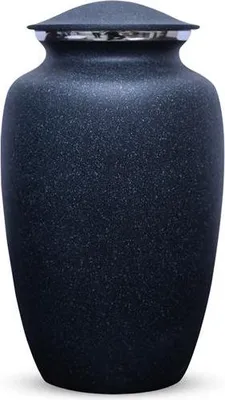 Immagine prodotto di Urne XXL per persone e animali domestici - 3,5 L | Urne in metallo per cani e gatti | Elegante urna commemorativa per ceneri umane | Urna blu con coperchio