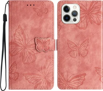 Produktbild von iPhone 16 Pro Hülle - Coverup Schmetterlinge Klapphülle - Pink