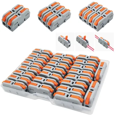Productafbeelding van Draadconnectoren, hendelmoerconnector, 25 stuks mini-elektrische connectoren