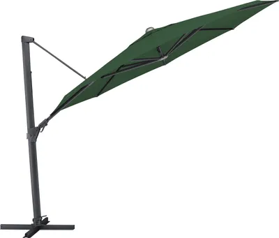 Produktbild von Kettler Easy Swing Ampelschirm 350 cm, UPF 50+, inkl. Abdeckhaube+ Schirmständer, anthrazit matt/grün, Aluminium/Polyester mit Polyurethan-Beschichtung