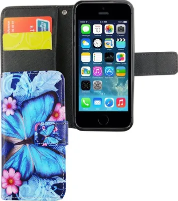 Produktbild von Handyhülle Tasche für Handy Apple iPhone 5 / 5s / SE Blauer Schmetterling