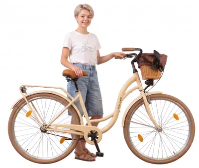 Produktbild von Dallas Bike Fahrrad 26 Zoll - Mit Weidenkorb - Damenfahrrad - 1-Gang Rücktritt - Rahmen M 17" - Creme