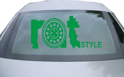 Produktbild von Indigos UG - Aufkleber Heckscheibe & Motorklappe DE6059 - grün - 600x285 mm - Rat style - Auto Scheiben Fenster Heckklappe Tuning Racing JDM - Die cut