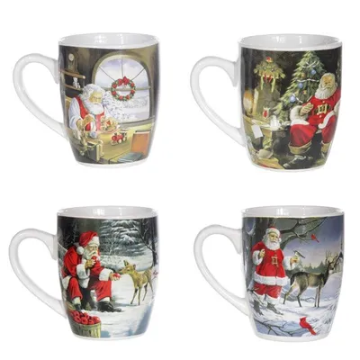 Produktbild von 36 x Weihnachtstassen Nostalgie aus Keramik Weihnachtsbecher Glühweintassen Glühweinbecher