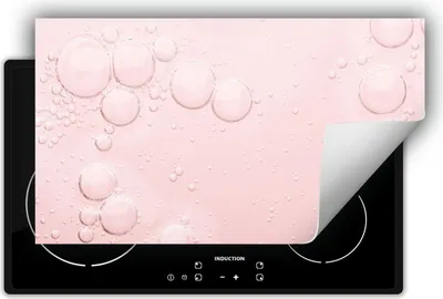 Produktbild von DarHaus Herdabdeckplatte 90x52 cm Anti Rutsch Matte Aufrollbar, Rosa - Blasen