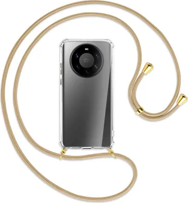 Produktbild von Handykette Backcover-Schutzhülle mit Band (Metall goldfarben) für Huawei Mate 40 Pro Plus - caramel