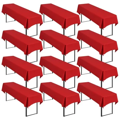 Produktbild von Biertisch-Tischdecken 12 Stück Rot 250x100 cm Polyester Waschbar Knitterfrei