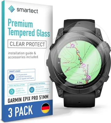 Produktbild von 3x Schutzglas Panzerfolie Klar für Garmin Epix Pro 51mm Displayschutz Hartglas