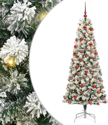 Produktbild von vidaXL Künstlicher klappbarer Weihnachtsbaum Grün und Weiß 180 cm