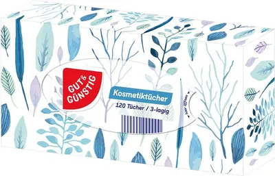Immagine prodotto di GUT&GÜNSTIG 6014933008 Scatola per fazzoletti di carta cosmetica, 120 fazzoletti