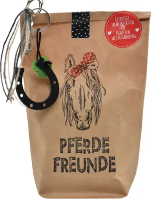 Produktbild von Wunderle 63483, Überraschungsbeutel, Mehrfarbig, Rechteck, - Pferdeschwamm rund für den Kopf mit Aufhänger - Pferde Spruchkarte - Schlüsselband Pferd -...