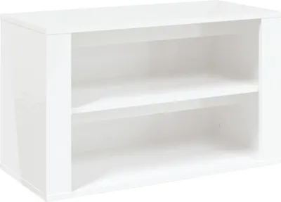 Image de vidaXL Étagère à chaussures blanc brillant 75x35x45 cm Bois composite