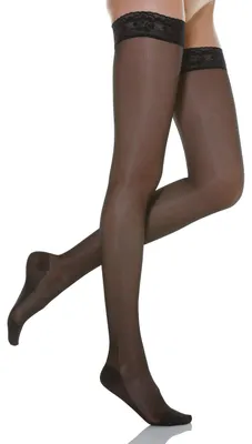 Productafbeelding van Relaxsan Basic 770 (Schwarz 3/L) Compressiekousen voor dames, 12-17 mmHg, met siliconen