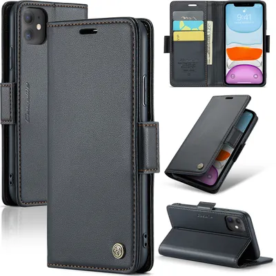 Obrázek produktu pro pouzdro na iPhone 11, kožené peněženkové pouzdro s funkcí stojánku pro iPhone 11 Black