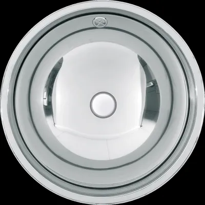 Image de Bassin rond KWC, modèle RONDO, en acier inoxydable, dimensions 456 x 165 mm, avec trop-plein, finition satinée
