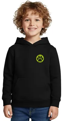 Produktbild von Spreadshirt Miraculous Cat Noir Umrisse Front- & Backprint Kinder Premium Hoodie, 110/116 (4 Jahre), Schwarz