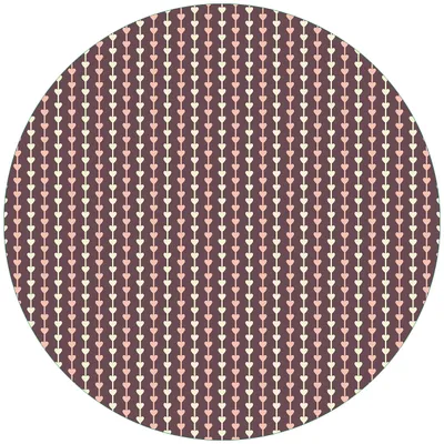 Produktbild von Wallario Premium Glasbild, freischwebende Optik, kräftige Farben, rund 50cm Durchmesser, Motiv Muster Herzen in beig und rosa in Reih und Glied