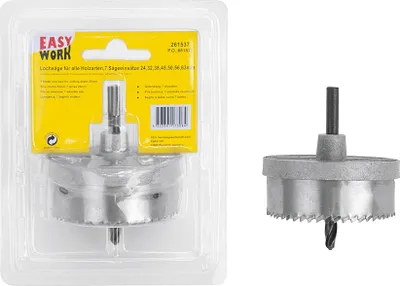 Produktbild von EASY WORK EW Lochsäge 7 Einsätze Schnitttiefe 25mm, Pringweiten: 24, 32, 38, 45, 50, 56, 63