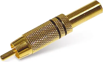 Immagine prodotto di Spina RCA in metallo placcato oro, 6 mm, nera