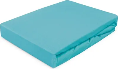 Produktbild von Spannbettlaken mit Gummiband, Jersey 70x140cm Türkis