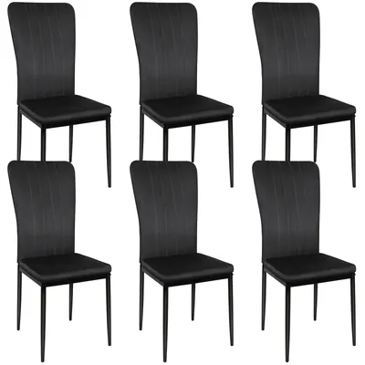 Produktbild von 6er Set Esszimmerstühle Küchenstuhl mit Samtbezug Wohnzimmerstuhl 120 kg belastbar Schwarz