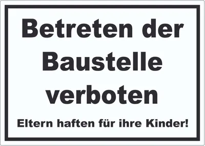 Produktbild von Betreten der Baustelle Schild schwarz-weiß A5 (148x210mm)