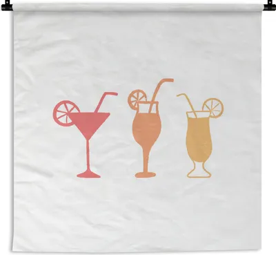 Produktbild von MuchoWow® Wandteppich Wandbehang Sommer - Cocktail - Getränk 150x150 cm Tapisserie Dekoration Wandtuch - Wohnaccessoires - Modernes