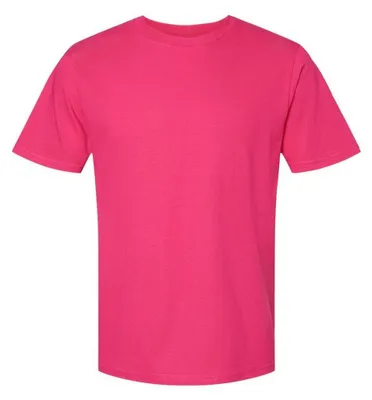 Image de Gildan - T-shirt "Softstyle" de poids moyen, unie, pour hommes et femmes, modèle LT515 (Taille L), couleur rose vif