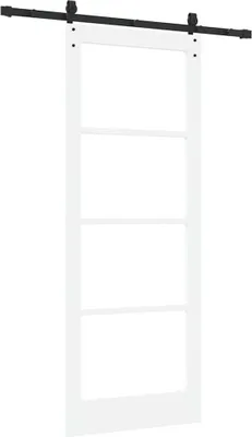 Obrázok produktu pre vidaXL Posuvné dvere ORKDAL, 83 x 211 cm, masívne drevo (smrek) a sklo, biele