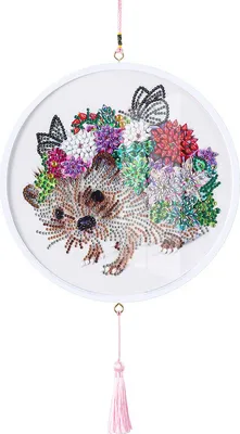 Image de DIY peinture sur diamant, 5D DIY peinture sur diamant forme spéciale chiot de jardin avec pendentif houppette