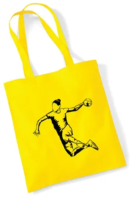 Produktbild von Huuraa Jutebeutel Handball Silhouette 10 Liter Yellow Baumwolle Tasche Geschenkidee