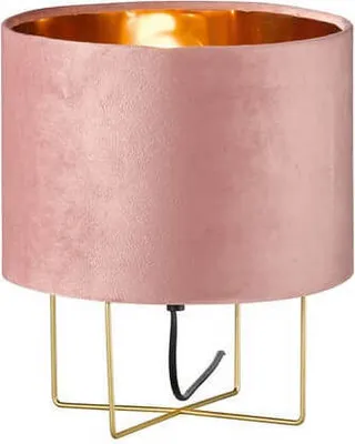 Produktbild von Fischer & Honsel Aura Tischlampe, Tischleuchte E27 Stoffschirm rose samt gold 50393