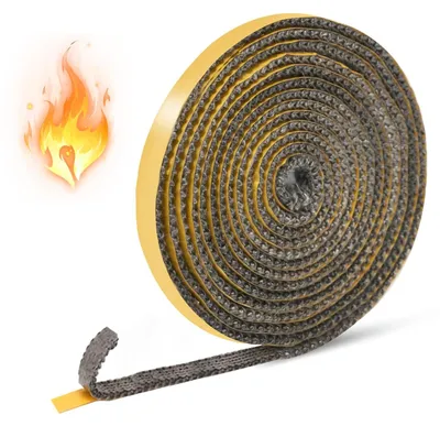 Produktbild von Dichtungsband Selbstklebend, Hitzebeständig bis 550 °C, 10 mm x 3 mm, für Kamin und Holzöfen