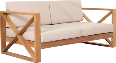 Productafbeelding van Loungesofa van teakhout, 2-zits, Molveno, massief hout, weerbestendig, inclusief zitkussens