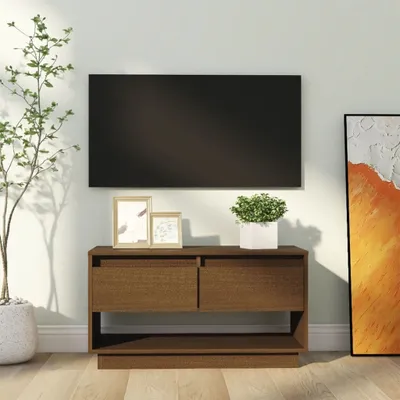 Produktbild von The Living Store TV-Schrank Honigbraun 74x34x40 cm Massivholz Kiefer