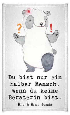 Produktbild von Mr. & Mrs. Panda Handtuch Beraterin Herz - Weiß - Geschenk, Lustig, baumwolle, Gästetuch, IT Beratung, Beruf, Witzig, Baumwollhandtuch, Eröffnung, gäste wc, badezimmer